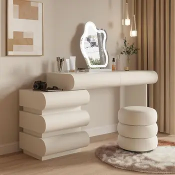 White Leather Vanity Set 1