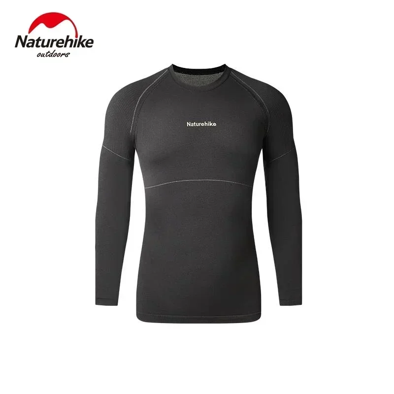 Naturehike Thermal Underwear Suit for Man Woman Winter Outdoor Sports Clothes Quick-drying Charcoal Fibre Black White Plus Size