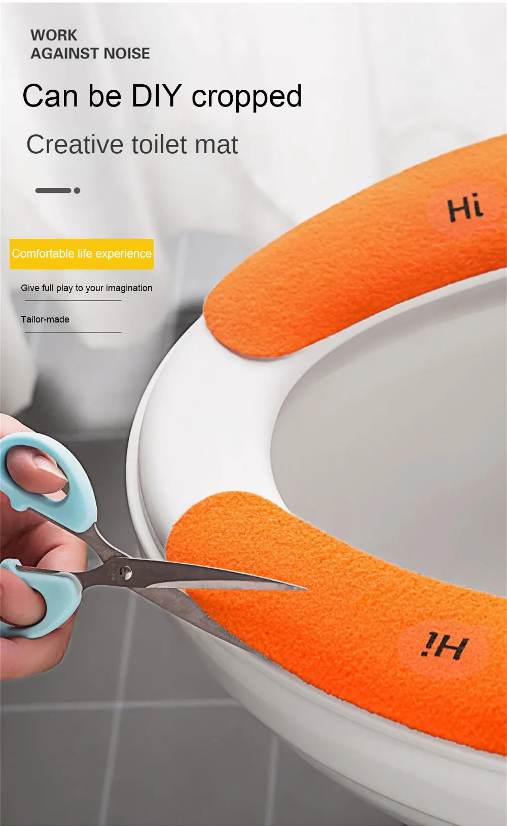 Description Picture 6 of item2pcs/set Soft Cartoon Washable Cushion WC Toilet Sticky Seat Pad Bathroom Warmer Seat Lid Cover Universal Toilet Seat Cover