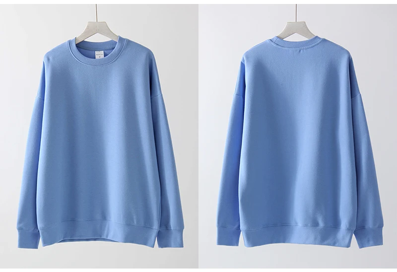 Oversized Sweatshirt Green Mint Women Basic Long Sleeve Tops Boyfriend Pink Loose Pullovers Women Sweatshirts No Hood Cotton