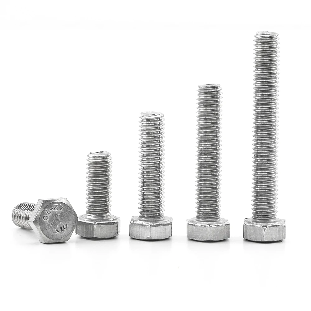NINDEJIN M4 M5 M6 M8 External Hex Hexagon Head Screws Assortment Kit with Nuts Washers Stainless Steel