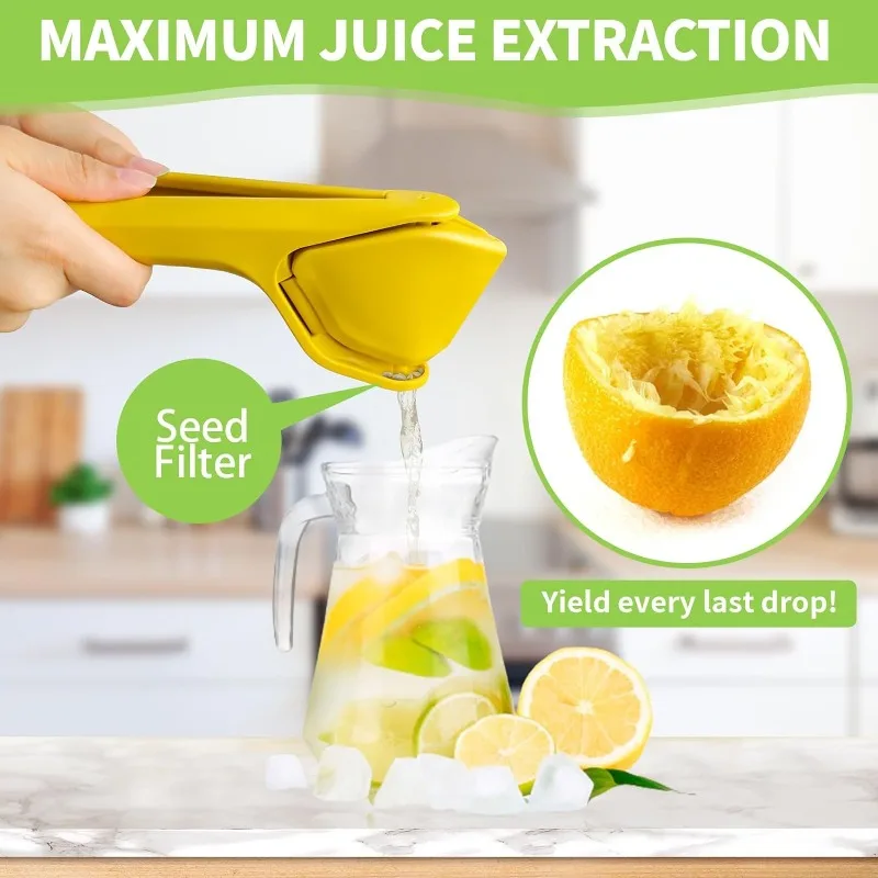 Lemon Squeezer Max Juice Extraction with Built in Strainer