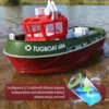 2.4G RC Mini Boats Toys RTR Heng Long 1/72 Scale RC Tugboat Long Range Wireless Remote Control Tugboats Model Servo Motor Gifts 1