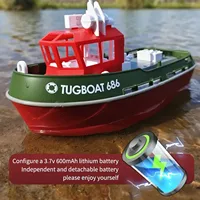 2.4G RC Mini Boats Toys RTR Heng Long 1/72 Scale RC Tugboat Long Range Wireless Remote Control Tugboats Model Servo Motor Gifts 1