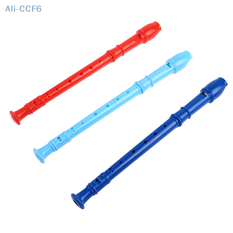 1Pc 8 Holes Plastic Flute Recorder or 10 Holes Wooden Flute Recorder Long Woodwind Instrument Colorful Instruments Gift
