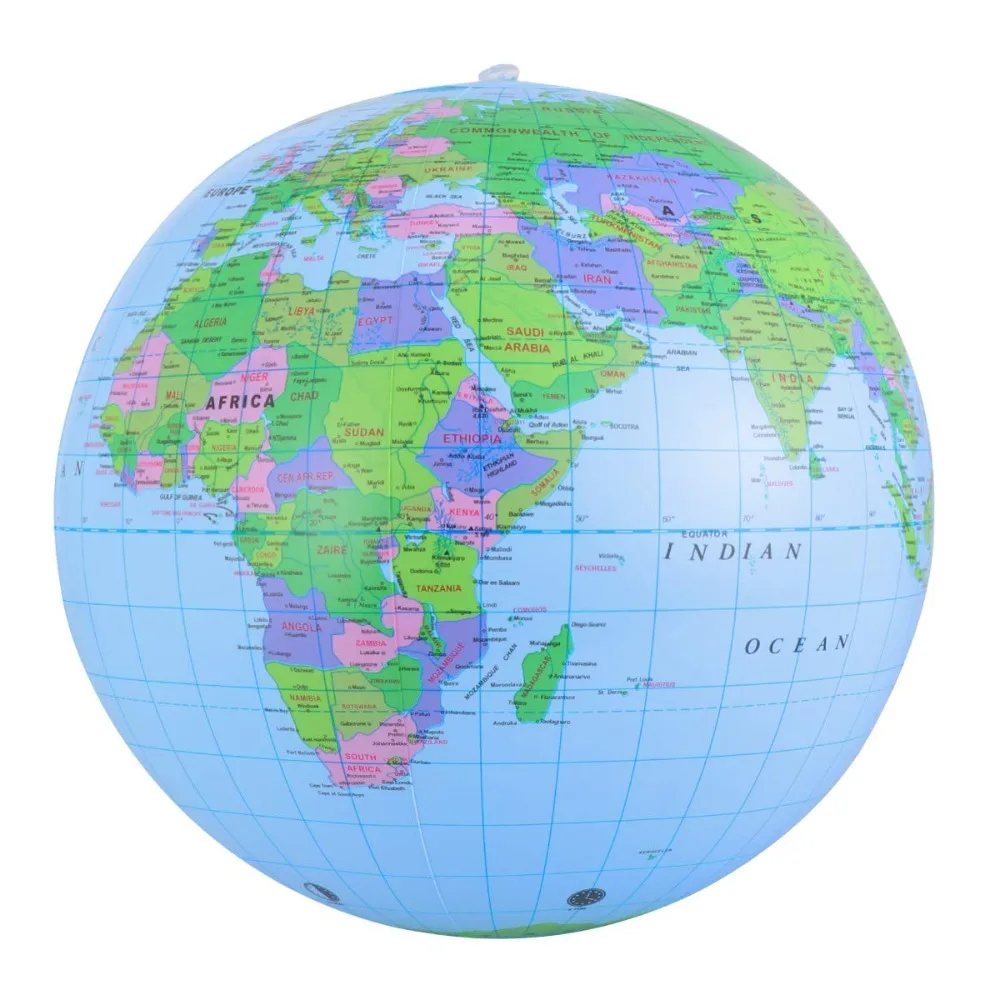 

16" Inflatable Globe Beach Balls World Globe Pool Toys Ball for Pool Beach Summer Party Swimming Pool Game Water Beach Toy Kids