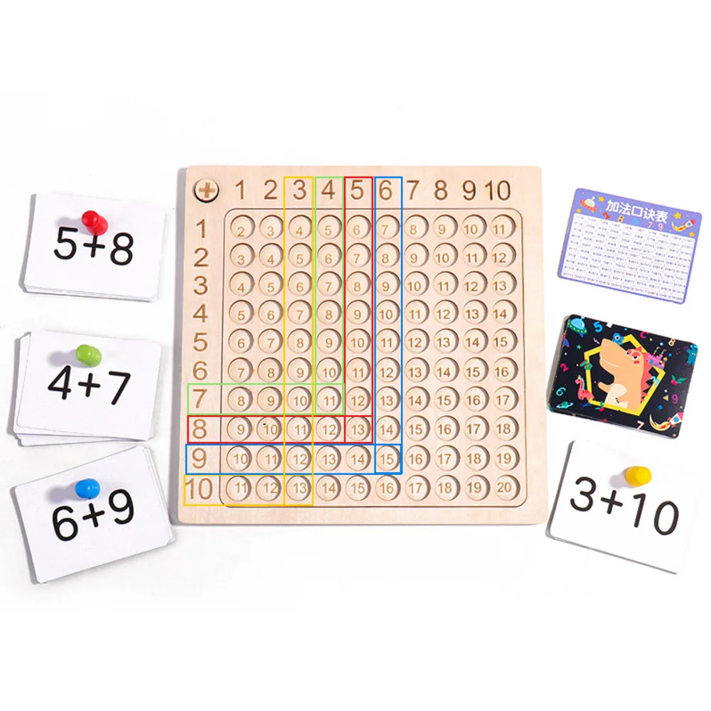 Montessori Multiplication Board Game Math Wooden Toys Kids Learning Educational Table With Flash Cards Counting Teaching Aids 3