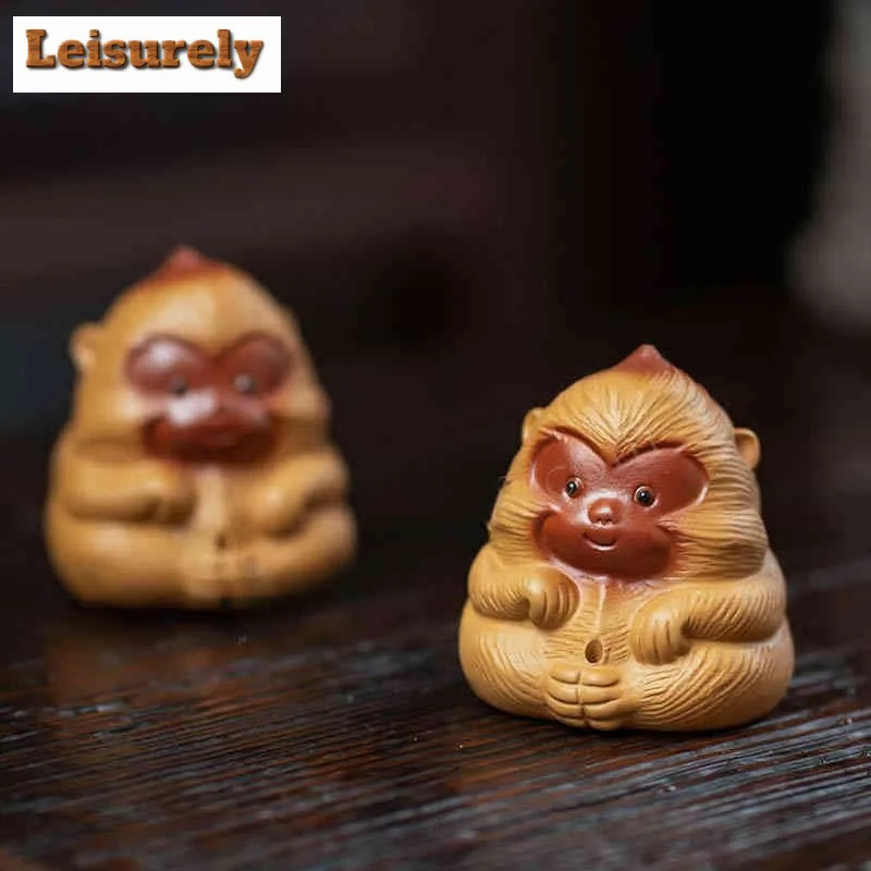 Yixing Zisha Zodiac Monkey Wukong Great Sage Incense Holder Tea Pet Luxury Tea Games Tea Figurine Play Toys Tea Statue Ornaments