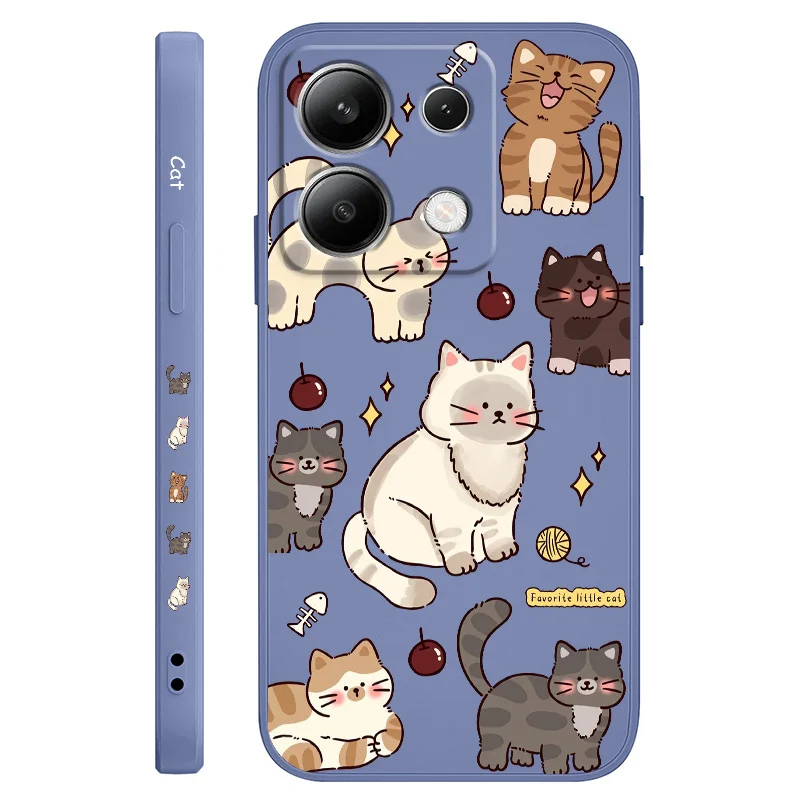 Adorable Cat Liquid Silicone Phone Case Cover