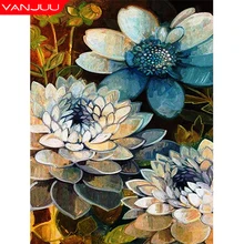 5D DIY Diamond painting Full Drill Water lotus Diamond Mosaic Flowers Diamond Embroidery Kits Wall Decor Rhinestone painting