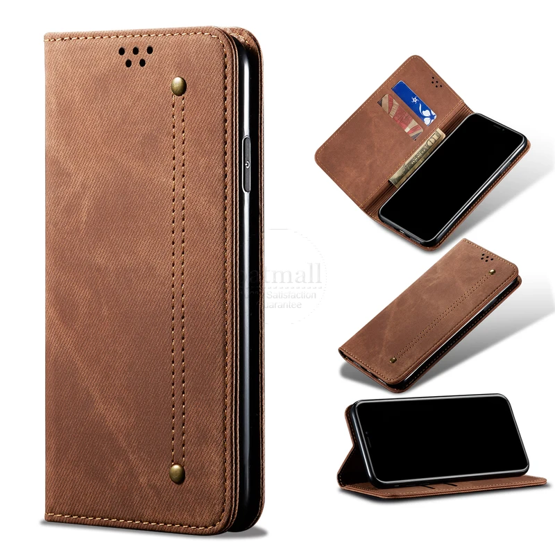 

Denim Leather Wallet Phone Case For Honor 70 60 SE 50 30 V30 Pro 30s X10 Magnetic Book Closure Flip Cover Card Holder Fundas