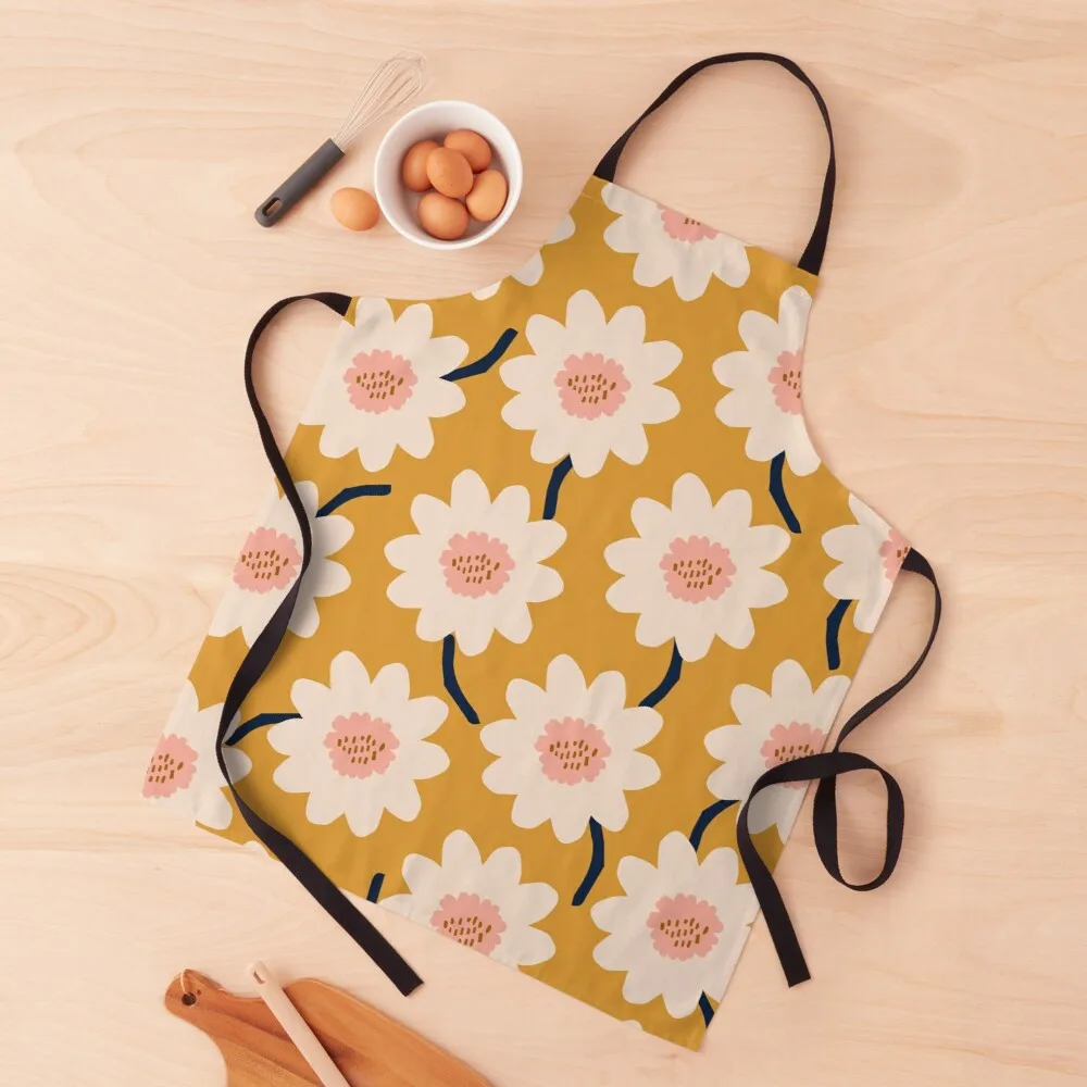 

Flower field - yellow Apron cooking apron long sleeve apron Kitchen aprons