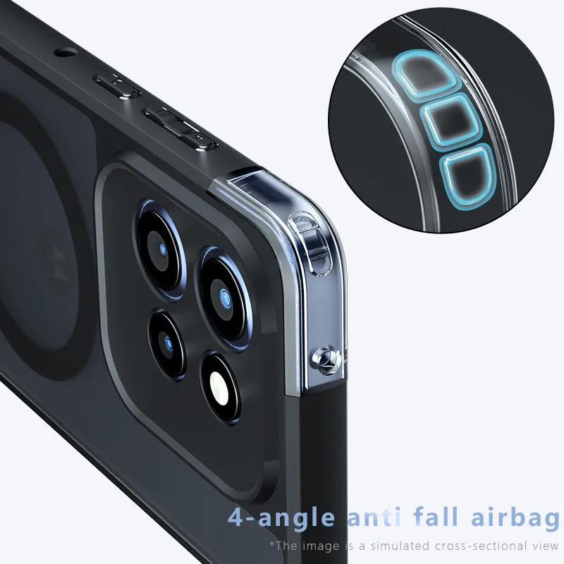Magnetic Anti-Drop Matte Finish Phone Case with Airbag Corners