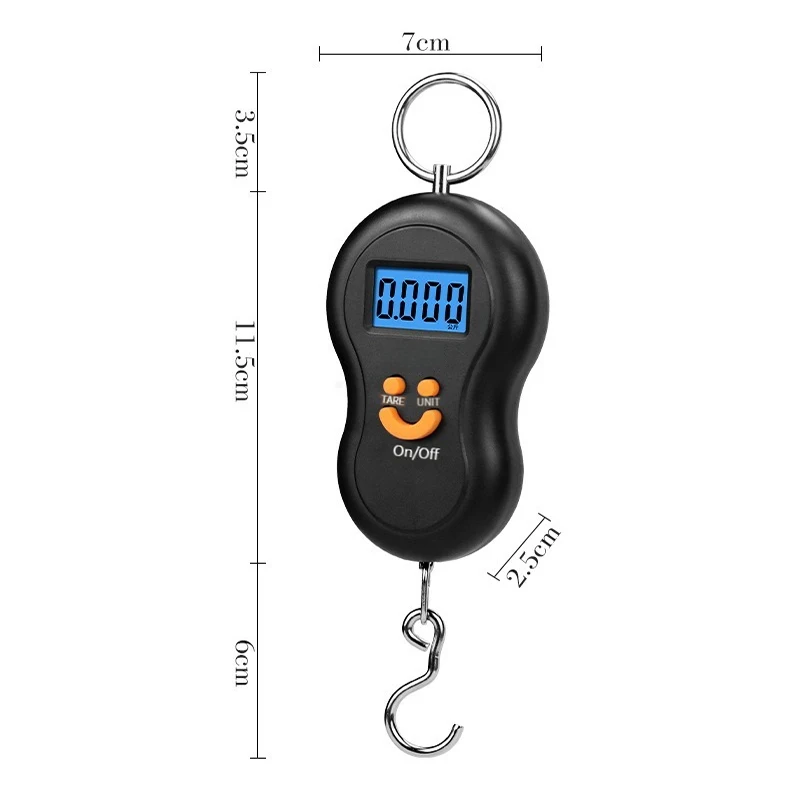 Electronic 50Kg 10g Hanging Scale LCD Kitchen Digital Scale BackLight Fishing Weights Pocket Travel Luggage Scales