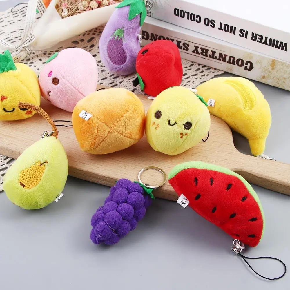 Gift Interior Plush Pendant 6cm Stuffed Toy Key Holder Plush Keychain Fruit Plush Toy Vegetable Plush Toy Fruit Plush Doll
