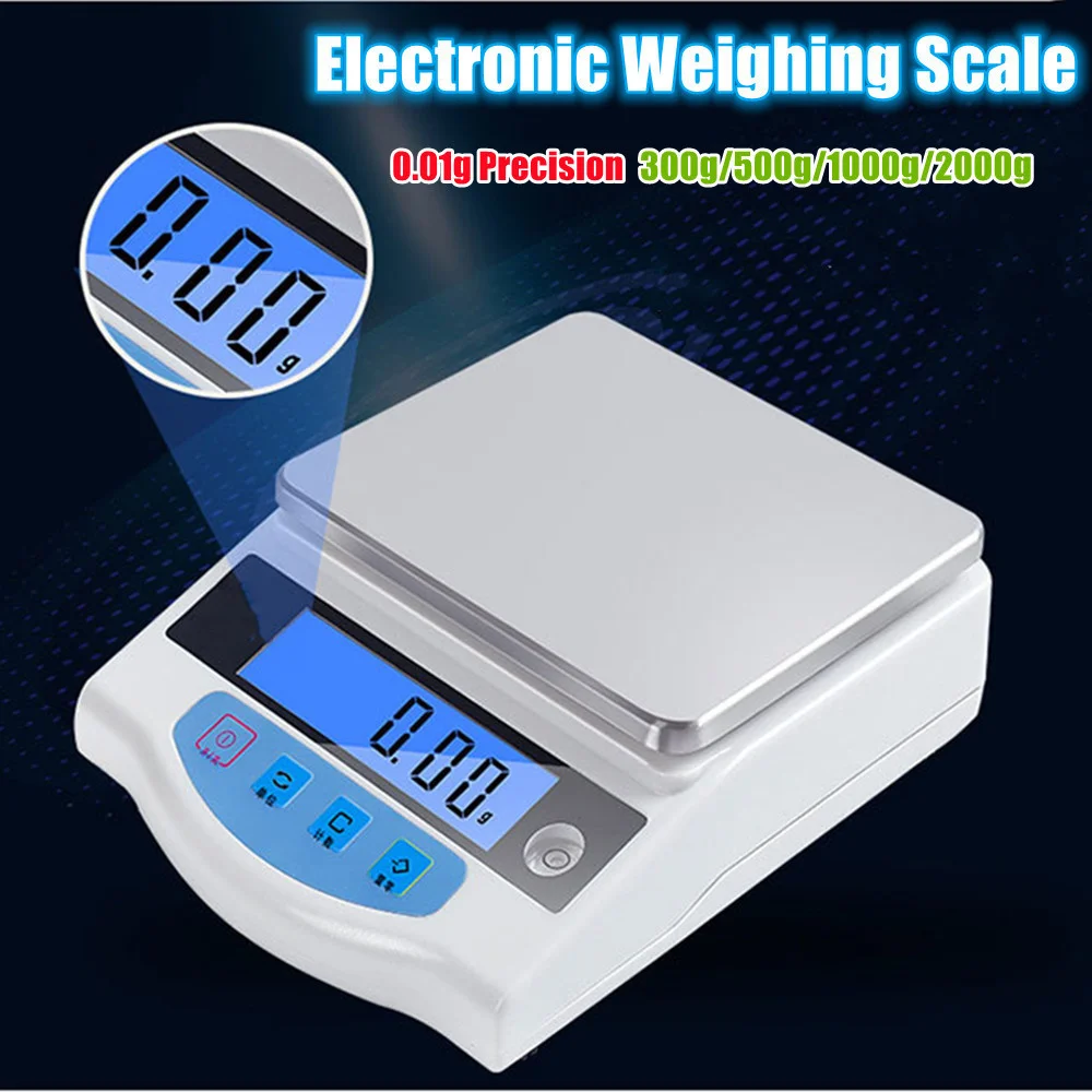 

300g 500g 1000g 2000g Digital Weighing Scale 0.01g High Precision Electronic Balance Lab Balance Jewelry Scale Weighing Scale