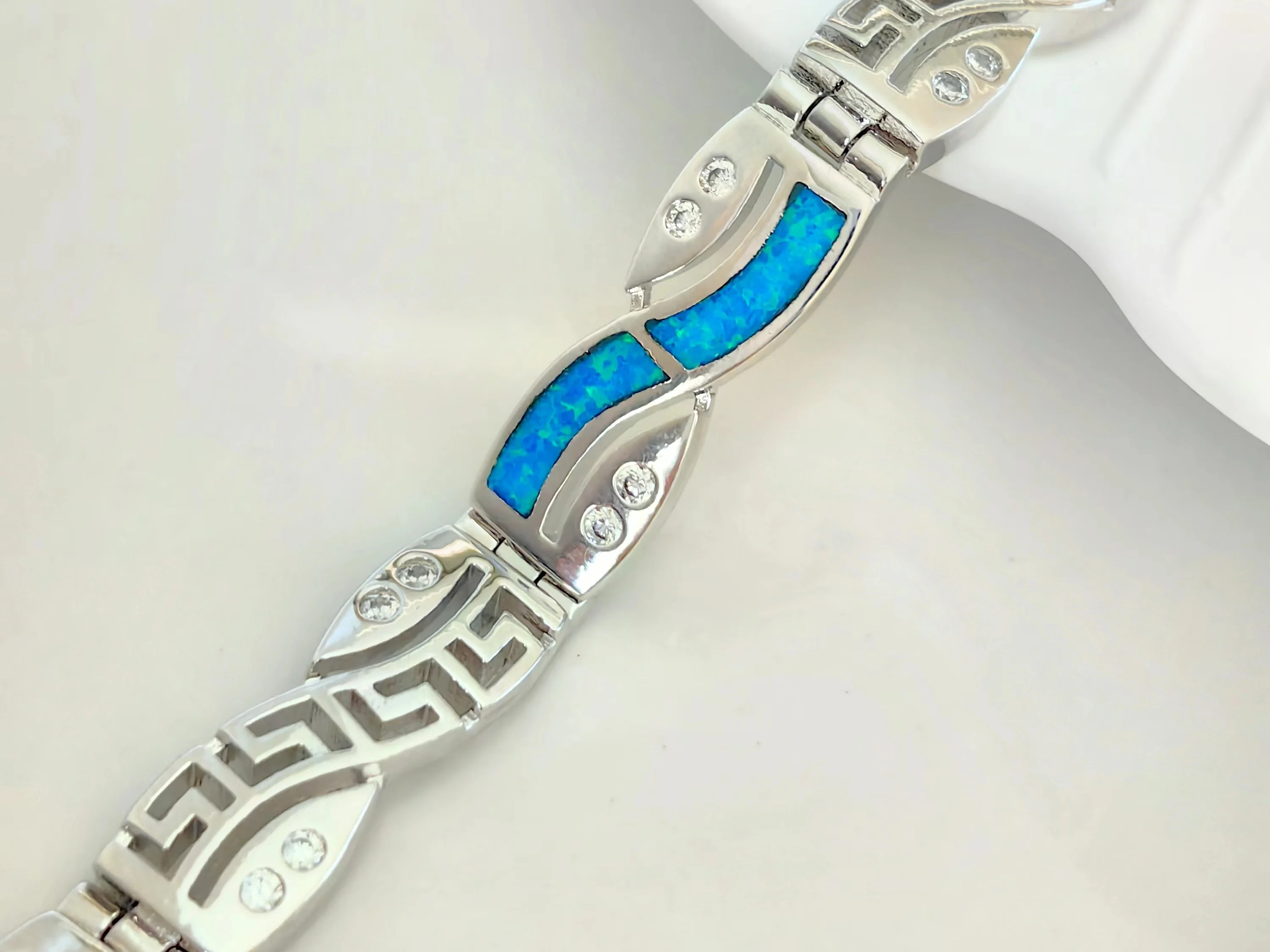 JLB-149 Fashion Bracelets Chinese Pattern Blue Opal Gem Charm Bracelets For Women's Bracelets & Bangles