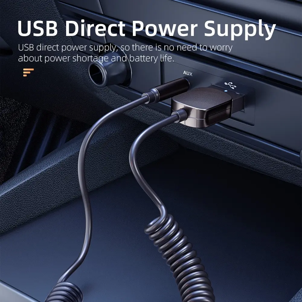 USB to 3.5mm Adapter Bluetooth Aux Dongle 5.0 Handsfree Kit For Car Receiver BT Transmitter
