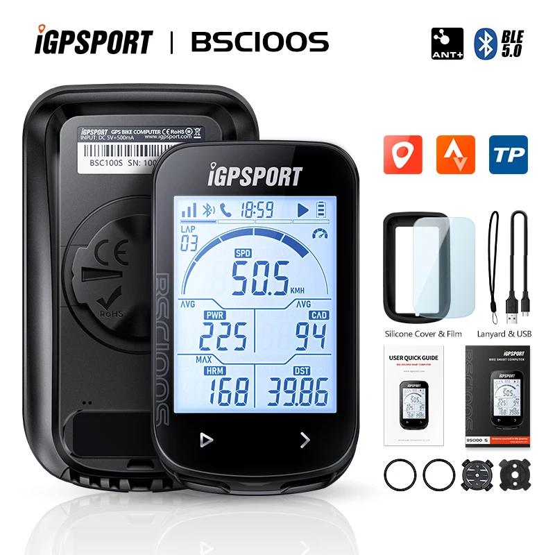 

iGPSPORT BSC100S 100s Bike GPS Computer Auto Backlight GNSS Speedometer Support BLE ANT+ Cadence & Speed Sensor Set Selection