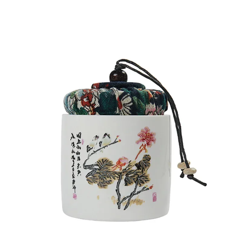 Creativity Ceramics Tea Caddy Tieguanyin Storage Tank Portable Travel Tea Box Sealed Coffee Powder Jar Spice Organizer tea tin box,tea canister
