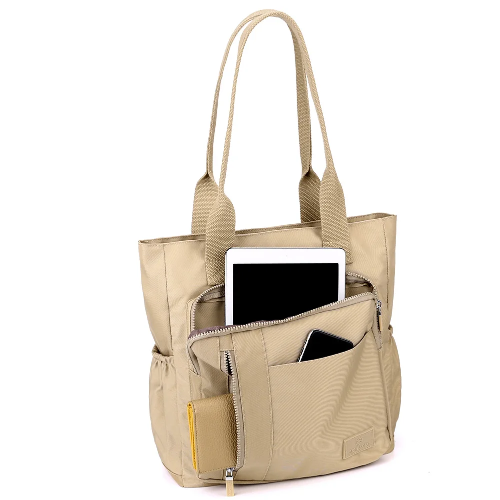 Nylon Tote Bags Women Shoulder Bag Large Capacity Handbag Laptop Bag Waterproof Travel Tote Multi-pockets Ladies Shopping Bag