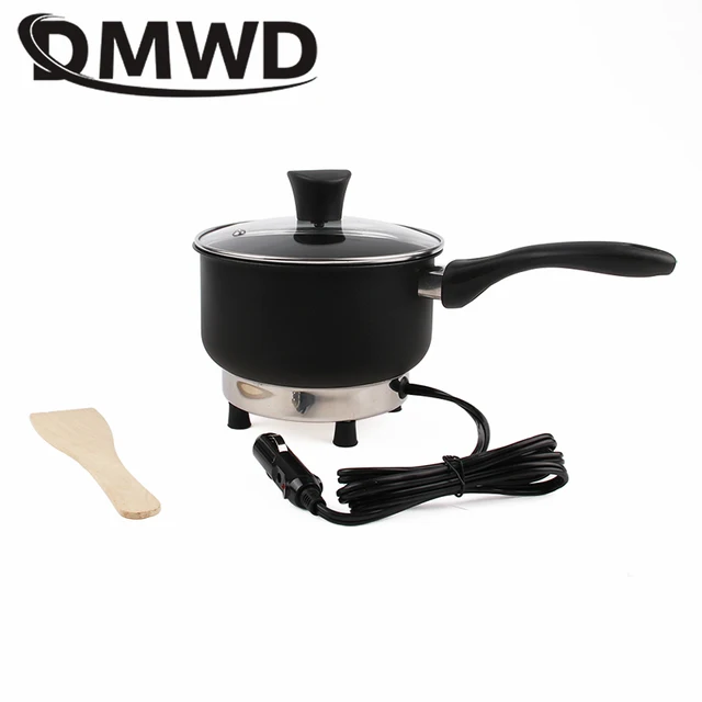 Poêle de cuisson électrique multicuiseur 12V/24V, cuiseur à riz, ragoût de soupe, chaudière, voiture de voyage/camion, poêle à frire, boîte à déjeuner 1