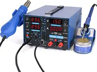 Three Tools- Soldering Station, Hot Air Rework Station and Power Supply 0~3A, 0-15V with output and test modes 1