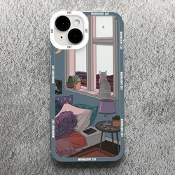 Aesthetic Anime Landscape Cat Scenery Phone Case Cover - iPhone 13 Mini (-1)