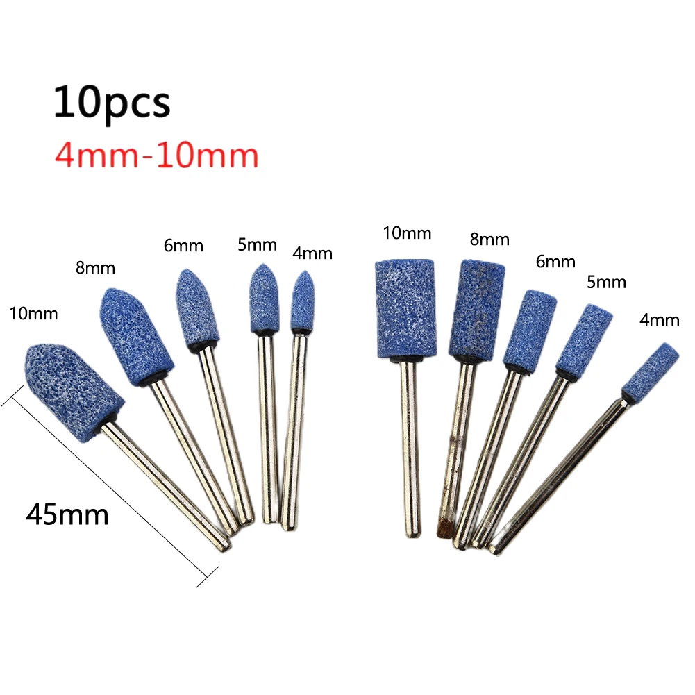 

10 Pieces Ceramic Stone Polishing Grinding Rotary Die Grinder Drill Bit Tool 3mm Shaft Mounted Ceramic Grinding Head
