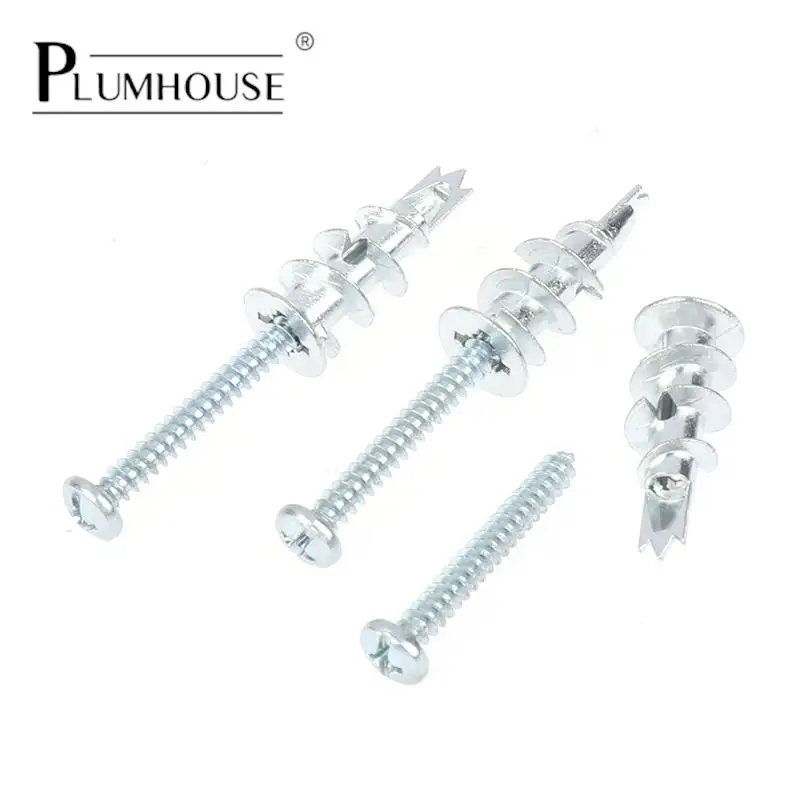 

10 Set Zinc Alloy Plasterboard Drywall Anchor Hollow Wall Self-drilling Wall Plug With Tapping Screw Drywall Bolt Household Tool