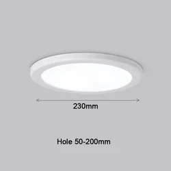 Ultra - Thin LED Panel Ceiling Downlight - Adjustable Cut Hole Indoor Lighting Lamp, AC85 - 265V - White light (Round - 20w - WH)