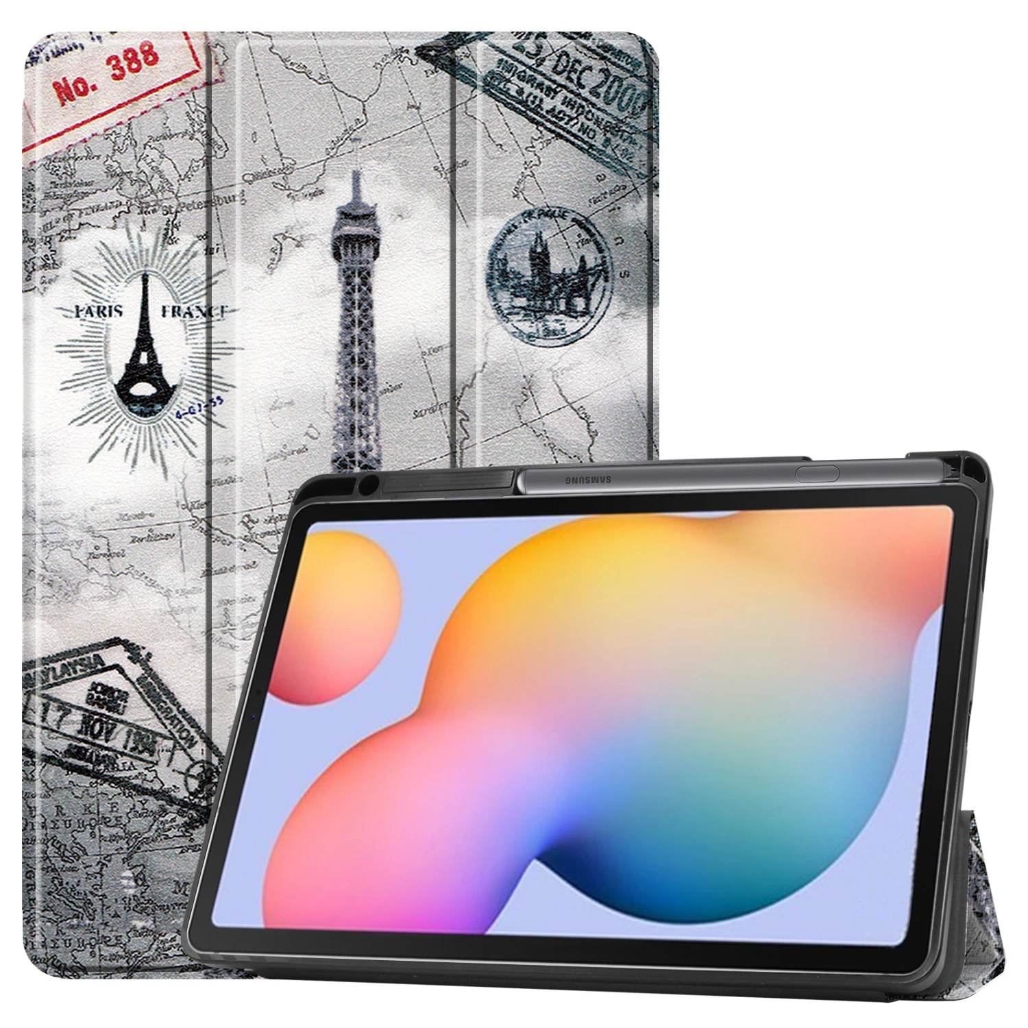 Premium Tri-Folding Magnetic Tablet Case with Pen Slot and TPU Leather Finish
