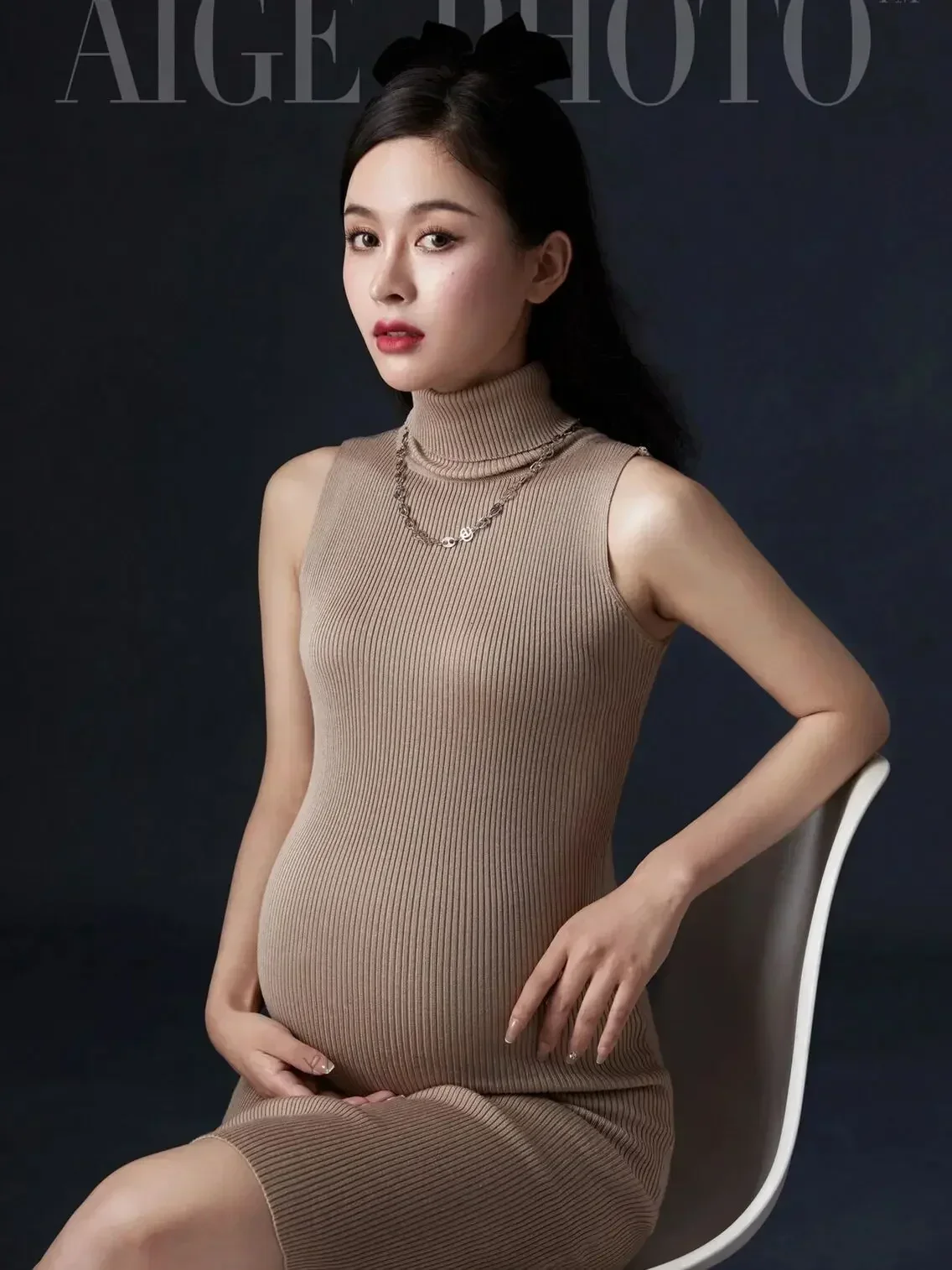 

Vintage Maternity Photography Props Dress Knitted Slim Pregnant Pregnancy Photo Shoot Clothes Studio Shooting