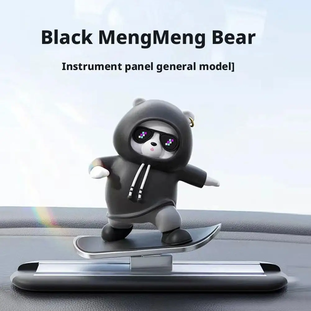 Car Decor Cute Sliding Skateboard Bear Ornaments Car Center Console Ornaments Creative Dashboard Accessories Gifts