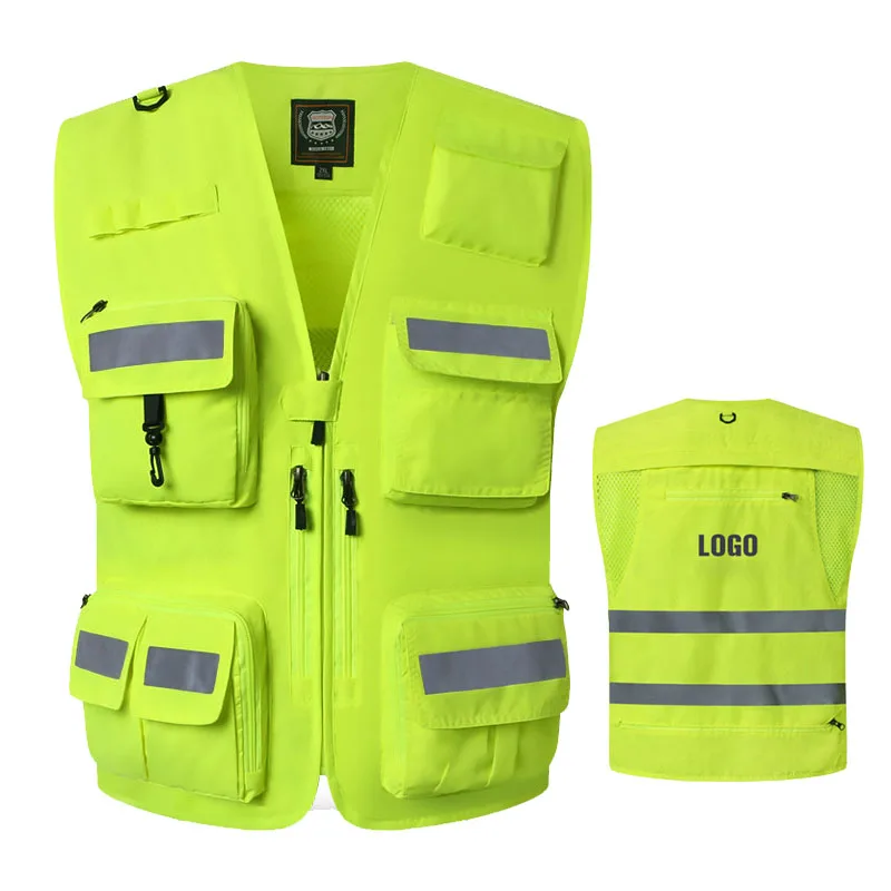 

Reflective Safety High Visibility Vest Working Motorcycle Jacket Fluorescent Signal High-Grade Police Luminous Rider