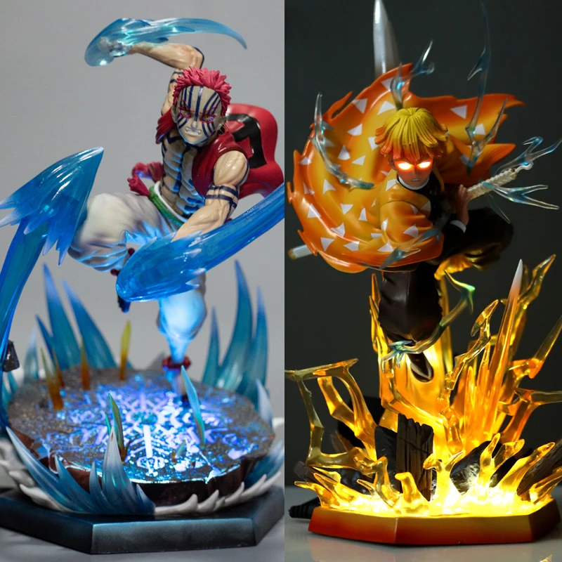 

Demon Slayer Anime Action Figures Agatsuma Zenitsu GK Statue Scene Figure Kimetsu no Yaiba Figurine 32cm