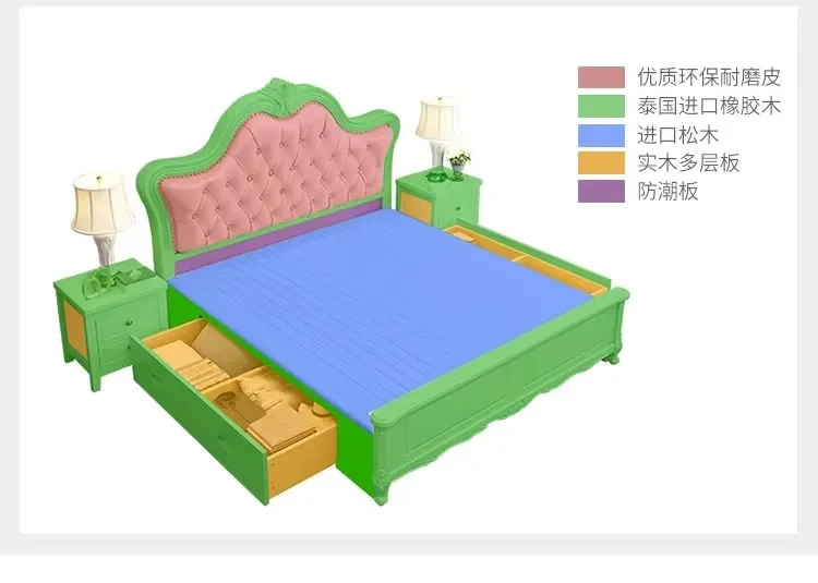Modern Storage Space Bed Frame Wooden Design Adult Platform Bed Bases Bedroom Luxury House Mobili Per La Casa Home Furniture