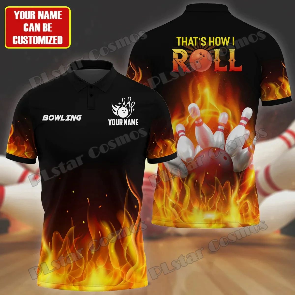 Bowling Sport Team personal isierte Name 3d gedruckt Herren Polos hirt Sommer Straße Kurzarm Shirt Geschenk für Bowling Liebhaber wk37 – Detail 12