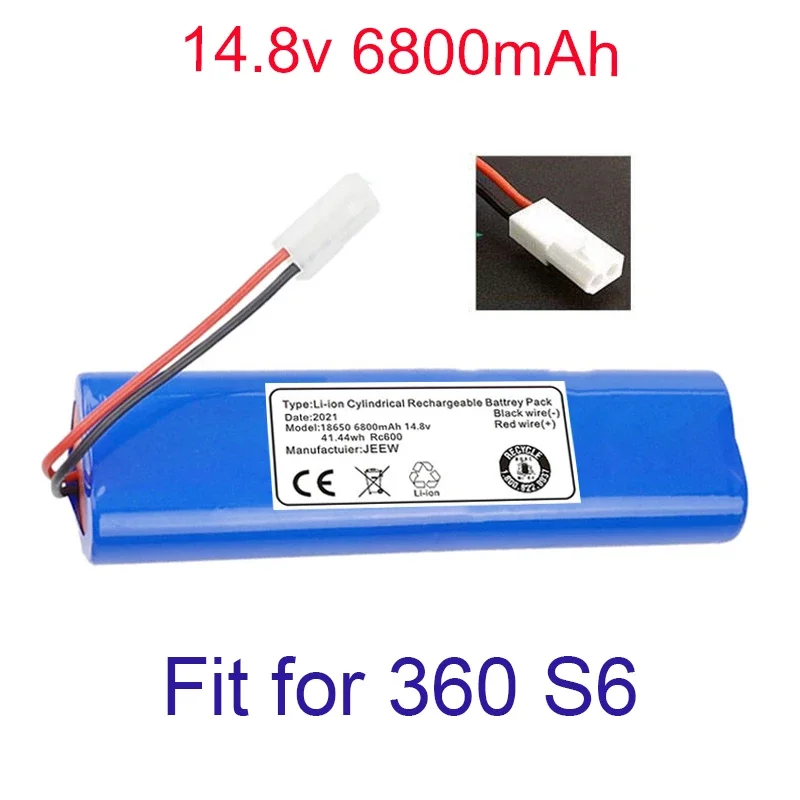 

Original 14.8V 6800mAh Battery Pack For Qihoo 360 S6 Robotic Vacuum Cleaner Spare Parts Accessories Replacement Batteries