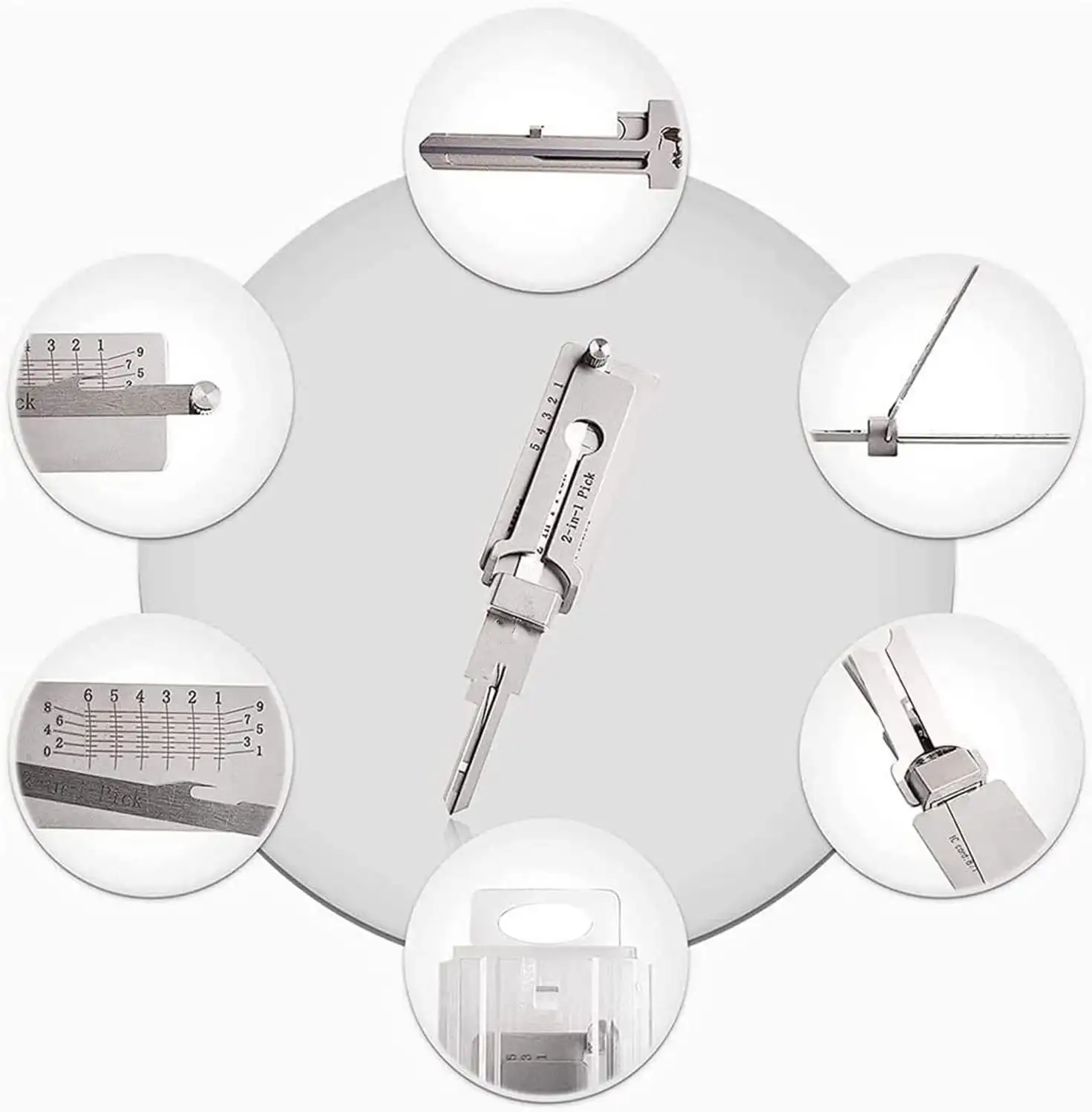 Stainless Steel Key Decoder Precision Hook And Pickup Hand Tool O-ring Pickup Kit Hook Tools Maintenance Repair Kit Key Decoder Tool Kit