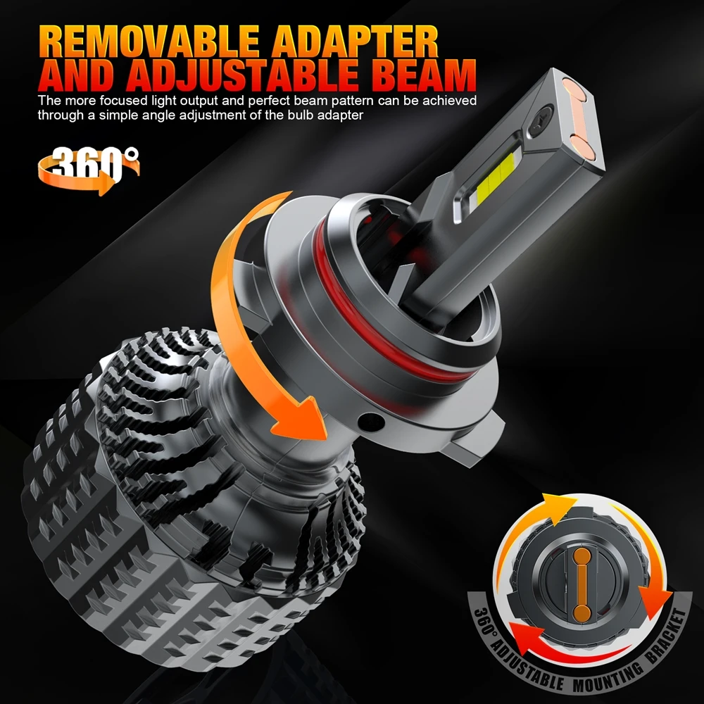 2PCS H4 Hi/Lo Beam LED Headlight H1 H3 H7 H9 H11 HB3 HB4 9006 9012 881 Auto Bulb 3000K 4500K 6000K White Car Fog Light Headlamps