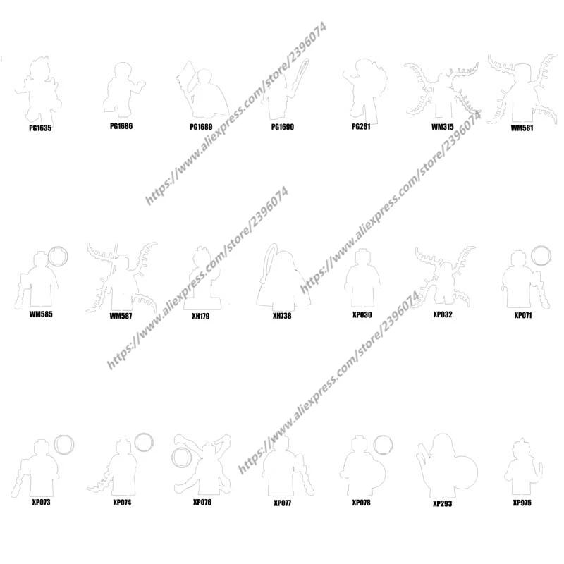 

Фигурки-конструкторы PG261 PG1635 PG1686 PG1689 PG1690 WM315 WM581 WM585 WM587 XH179 XH738 Series-027, 1 шт.