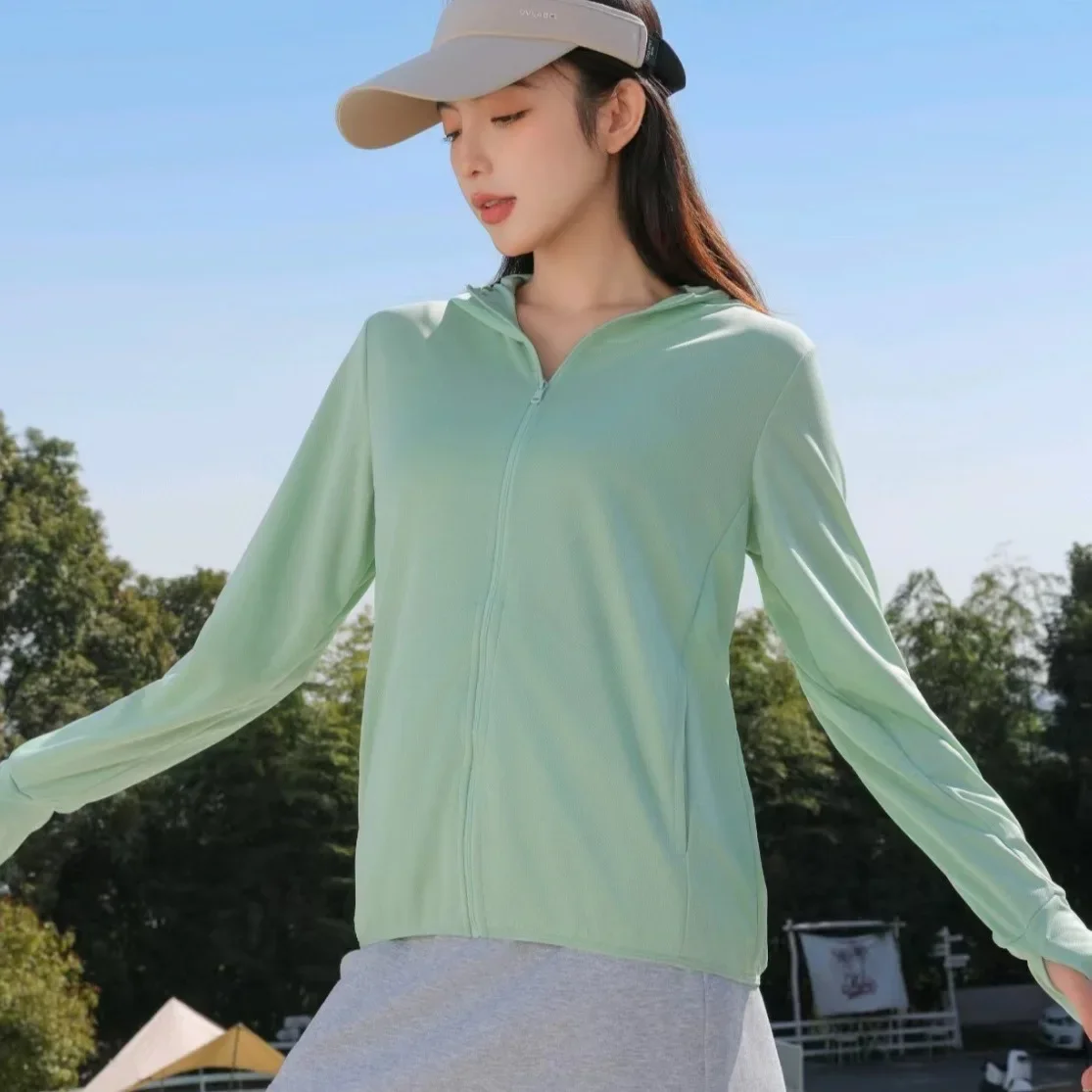 Breathable Long Sleeve Sun Protection Clothes for Men and Women New Ice Silk UV Protection Summer Thin Knit Jacket