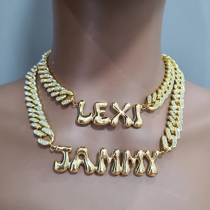 Cuban Chain With Name Mens Name Necklace Gold Chain Custom