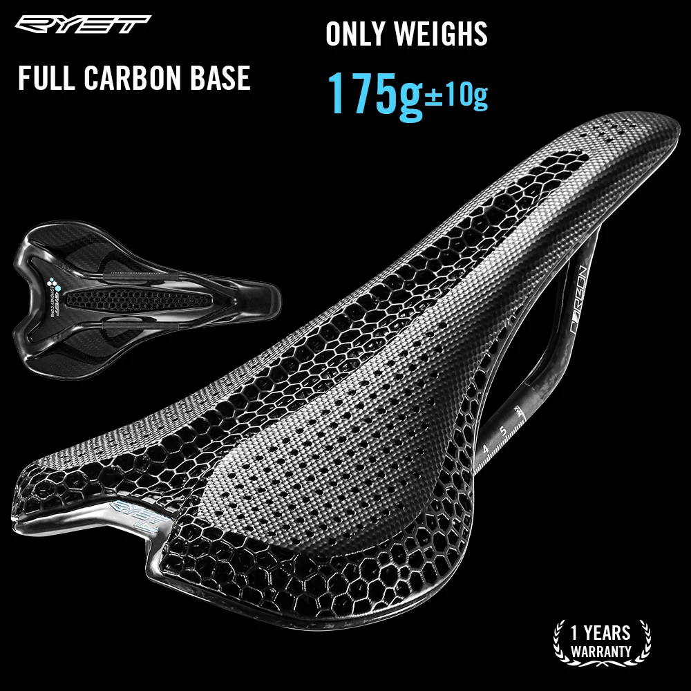 RYET Sela ultraleve impressa em carbono 3D para homens e mulheres 175g Ryet sela ultraleve impressa em carbono 3d para homens e mulheres 175g