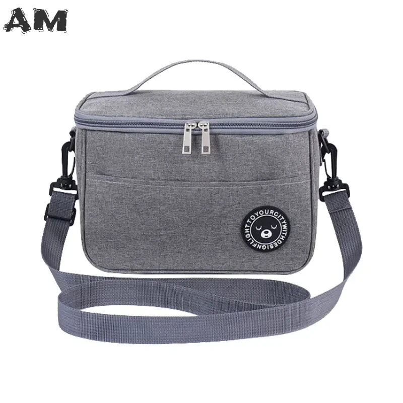 Lunch Bag Bento Bag Cooler Bag Size Small Food Thermal Lunch Box Bag Durable Waterproof Office Cooler Lunchbox Organizer School Kids Insulated Case with Strap