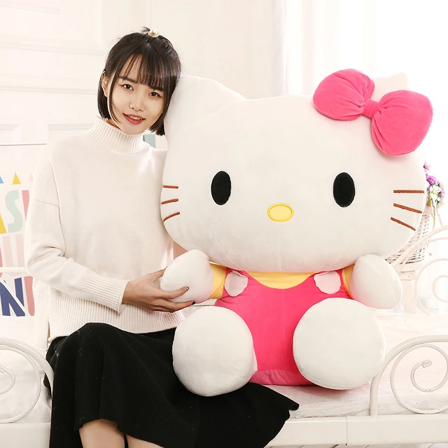 New Sanrio Kawaii Hello Kitty Plush Toys Pillow Doll Stuffed Animal  Children Plushies Home Decoration Peluche Girl Birthday Gift - AliExpress