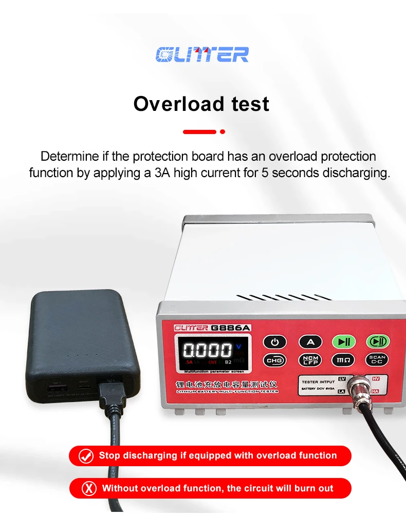 G886A Lithium Battery Tester Single Ternary Iron Lithium Screening Voltage Inter
