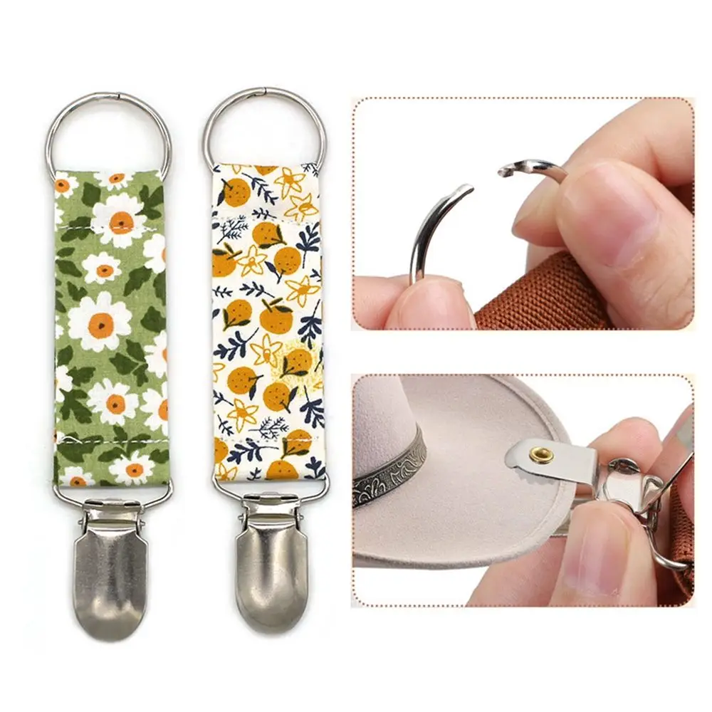 Luggage Travel Accessory Backpack Clips On Bag Flower Hat Clips Travel Hat Keeper Clip Print Hat Holder Sweater Clip