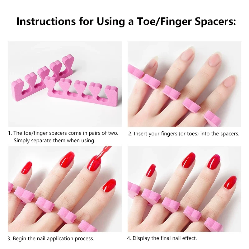 100 Pcs Sponge Toe/Finger Spacer Professional Foam Toe/Fingernail Separator Nail Polishing Holder Practical Beauty Manicure Tool